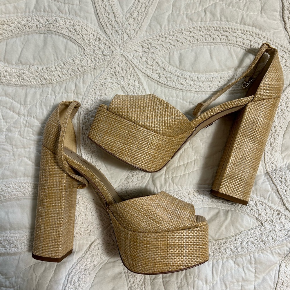 Sam Edelman Tan Platform Heels